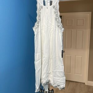 White dress with grey details